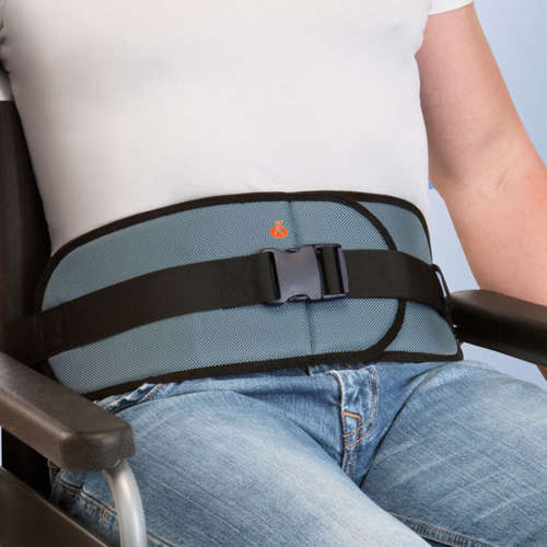 Open, abdominal belt for person with a tendency to slide out of the seat Arnetec Orliman