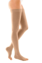 Thigh high compression stockings with silicone band CCL2 duomed