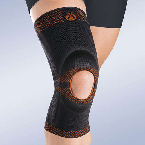 Knee support w/ silicone pad & lateral flexible reinforcements Orliman