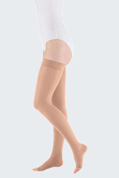 Mediven plus CCL3 thigh length compression stockings with topband