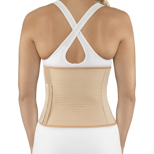 Orliman abdominal back support for stomies with orifice for stoma