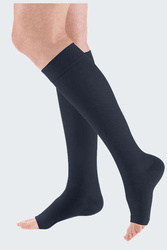 mediven elegance navy blue knee below compression stockings CCL2 with open toe