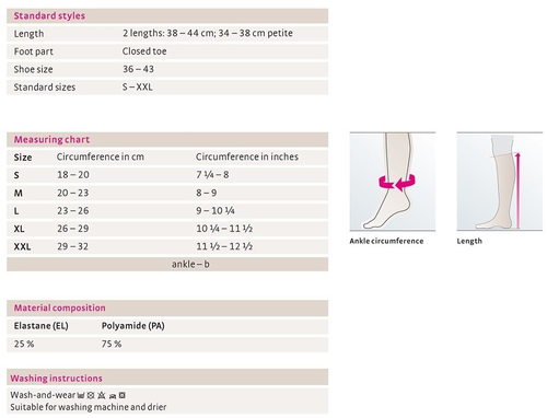 Mediven travel below knee compression stockings for women