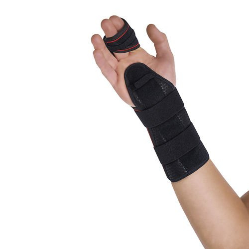 Semi-rigid wrist support with palmar/dorsal splints 2nd 3rd metacarpals Manutec Orliman