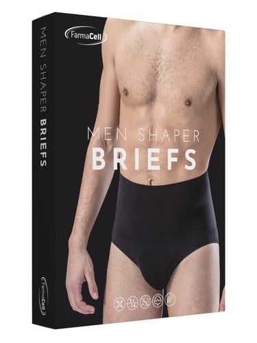 Briefs for man in elasticized cotton with girdle to reduce and shape the waistline